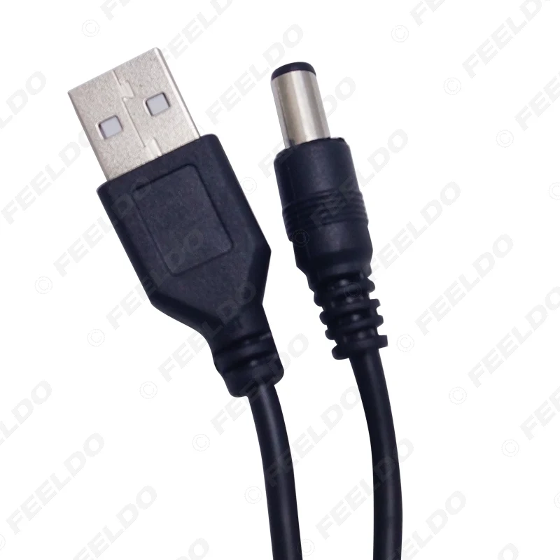 FEELDO черный 85 см USB 2 0 порт для 5 мм x 1 В DC мощность баррель Джек Кабель питания