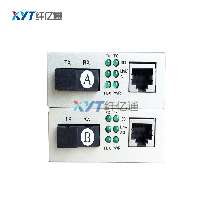 SC Connector BIDI Single Mode Fiber Optic Media Converter 40km