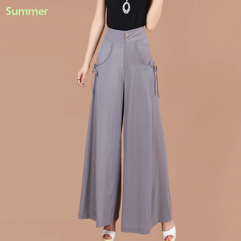 Summer 1 Плюс размер 5XL 6XL летние модные Женские однотонные свободные хлопковые брюки с высокой талией, женские повседневные юбки, брюки-кюлоты - Цвет: Summer 1