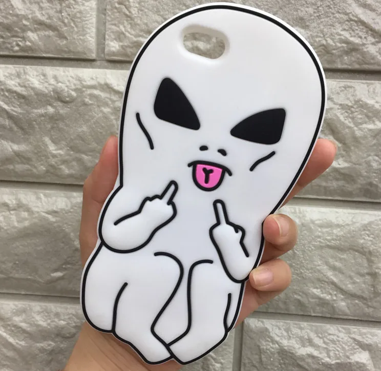 Мода 3D мультфильм инопланетяне резиновая Мягкая Милая задняя крышка для iPhone 5 6s