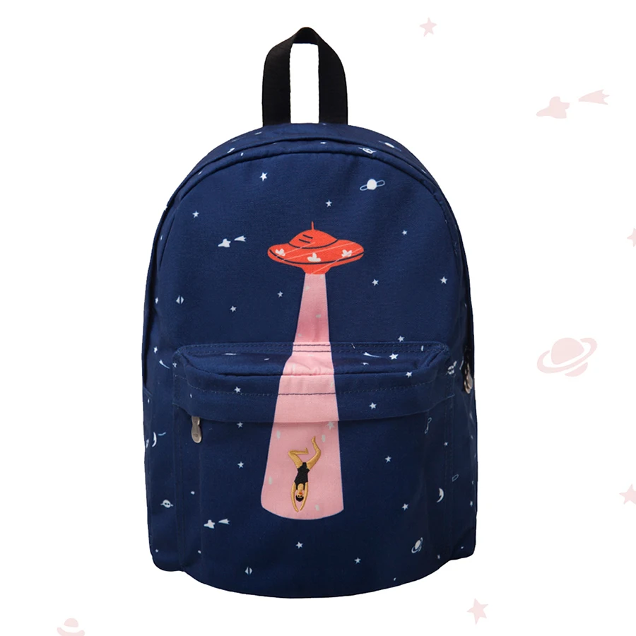 YIZISTORE полиэстер рюкзак с печатью и вышивкой в звездное небо серии (Fun kik)|backpack