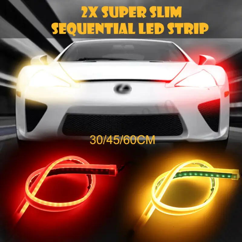 Светодиодный Янтарный фонарь 2x DRL для автомобиля последовательный светильник