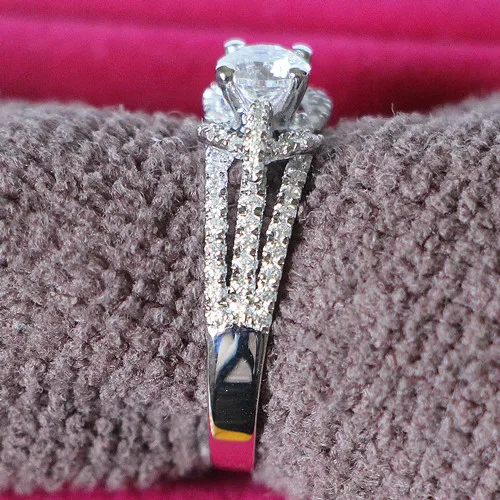 

Amazing Women Moissanite Diamond Ring for Women 0.25CT Certificate Female Solid 14K White Gold Ring For Bridal Fine Jewelry