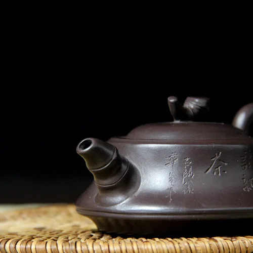 

Pot Famous Artist Chen Xinming Handicraft Product Bamboo Section Purple Sand Teapot Travel Tea Set Gift Customization
