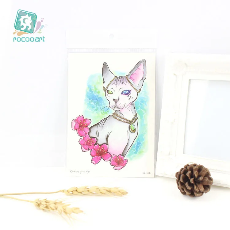 

Small Arm Cat Waterproof Temporary Tattoo Sticker Cool Flash Tatoo Japan Style Tatoo body art Fake Tattoo for Girl Women Men