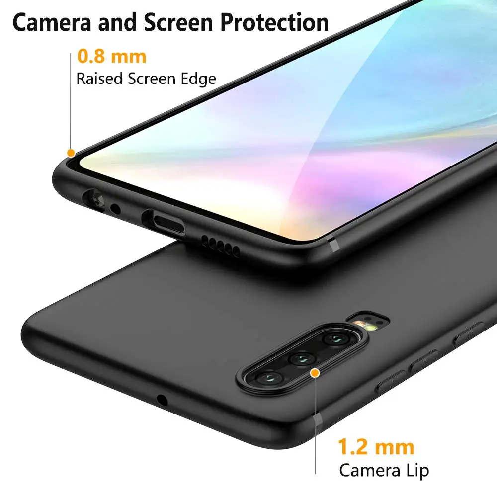 Для Huawei P30 Pro Чехол черный ТПУ чехол матовый для телефона отделка тонкий профиль