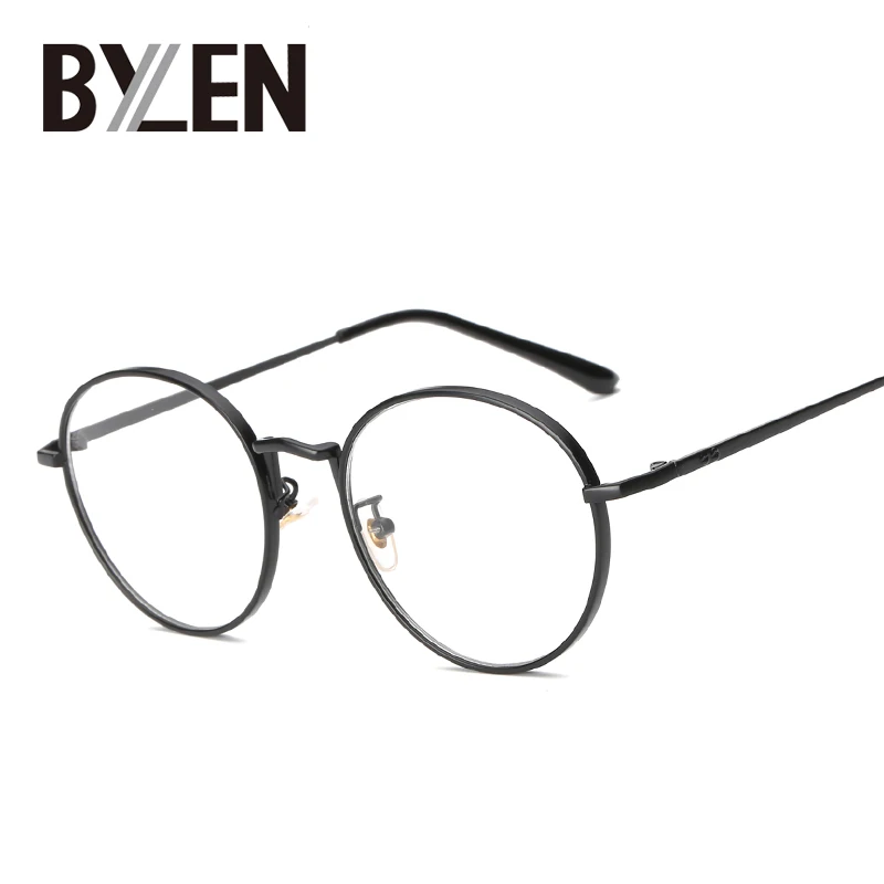BYLEN, винтажные оправы для очков для женщин и мужчин, брендовые, Deisgner, овальная металлическая оправа, прозрачные линзы, очки для глаз, оптические очки de grau