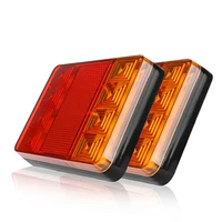 hehemm 2 x 8 led red amber side lamp for truck trailer tail light lamps car rear lights dc 12v