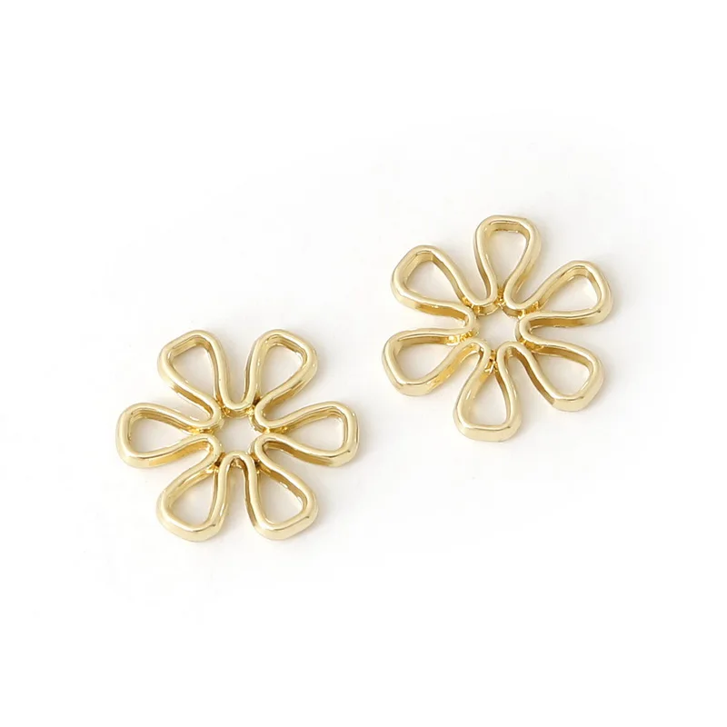 Акция! 30 шт. металлические подвески из сплава Полые Подвески в виде цветов для