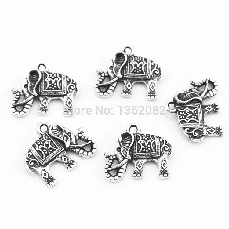 Тибетские Серебряные Подвески в виде слонов на удачу 20 шт./лот Ювелирная