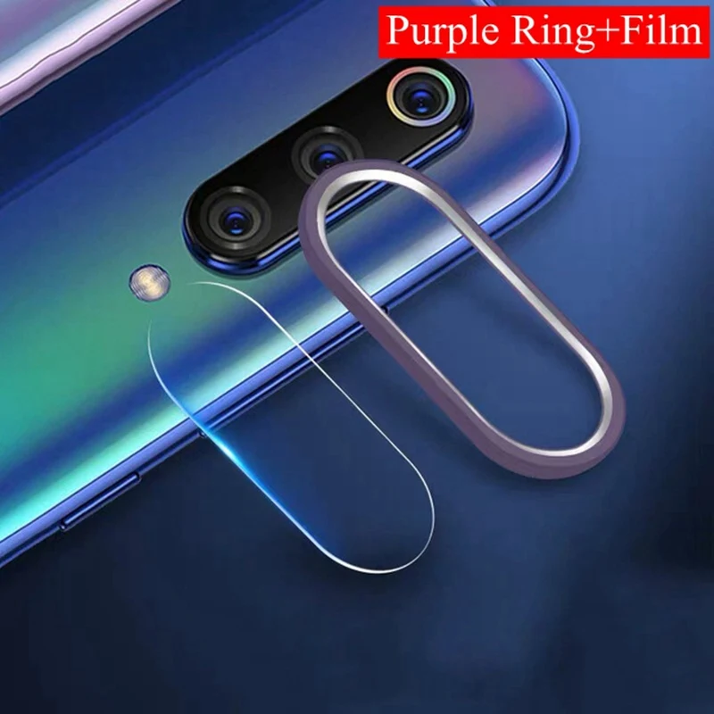 Кольцо для объектива камеры для Xiaomi mi 9 SE 9SE 9T Pro защита экрана Glas металлическое кольцо для камеры на Xio mi Red mi Note 7 K20 Pro - Цвет: Purple Ring and Film