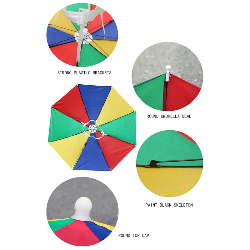 Складная шляпа зонт для рыбалки портативный солнцезащитный головной убор
