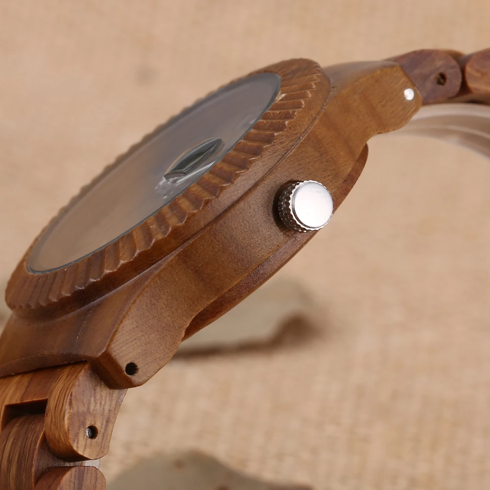 Топ Элитный бренд часы деревянные Часы Для мужчин наручные женщин зеленые с