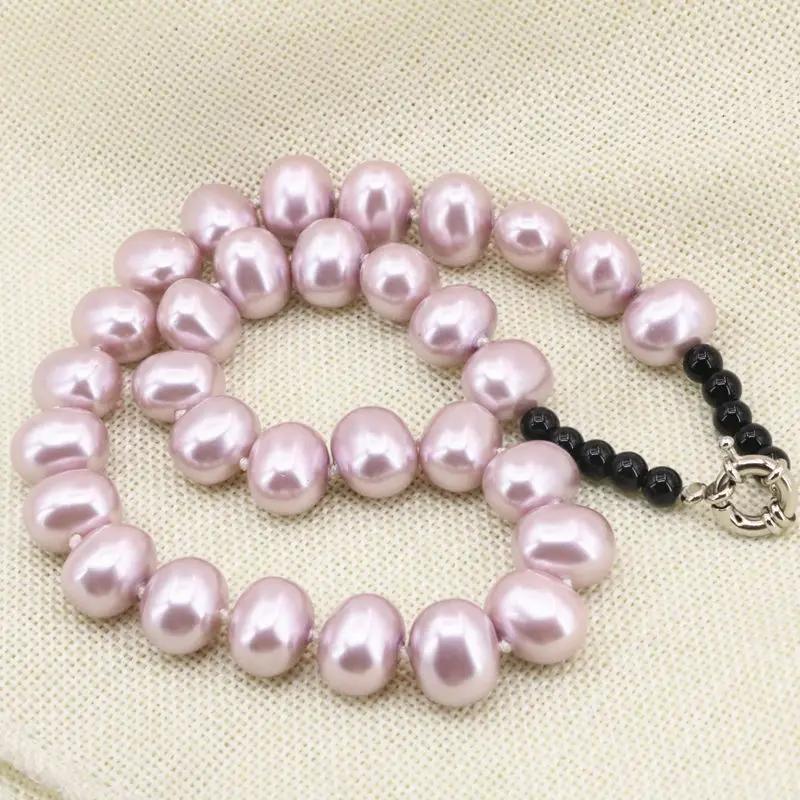 Высококачественное женское ожерелье фиолетового цвета с натуральным корпусом