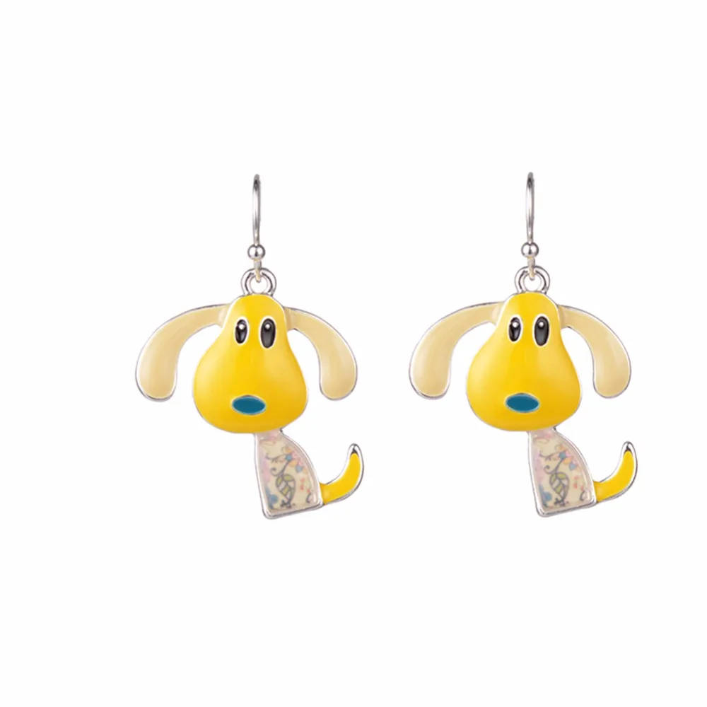 Animal Dog Drop Earrings for Girls Kids Enamel Pet Long Earring 2019 Fashion Jewelry Accessories Women Teens Anime Gift Hot New | Украшения
