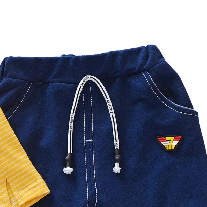 Летняя футболка в полоску с короткими рукавами и принтом животных для маленьких