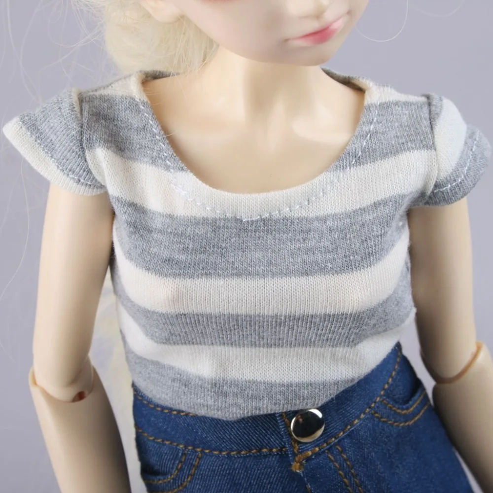 [Wamami] 06 # серая/синяя/Розовая полосатая футболка для девочек 1/4MSD 1/3 1/6 SD DZ AOD BJD Doll