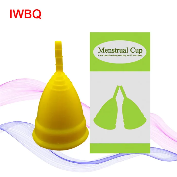 Yellow IWBQ Красота и здоровье персональный уход за здоровьем товар для женской интимной гигиены менструальная чашка медицинская силиконовая менструальная чашка для женщин - Цвет: Yellow