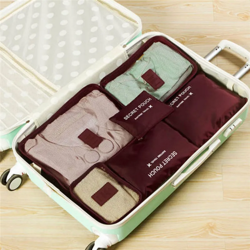 6Pcs Portable Multicolor Waterproof Travel Storage Bags Clothes Packing Cube Luggage Organizer Pouch | Багаж и сумки