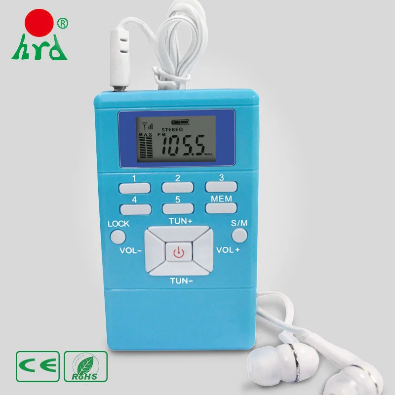 sky blue Светодиодный дисплей цифровой FM радио мини динамик портативный приемник дисплей двухканальный однополосный музыкальный плеер - Цвет: sky blue