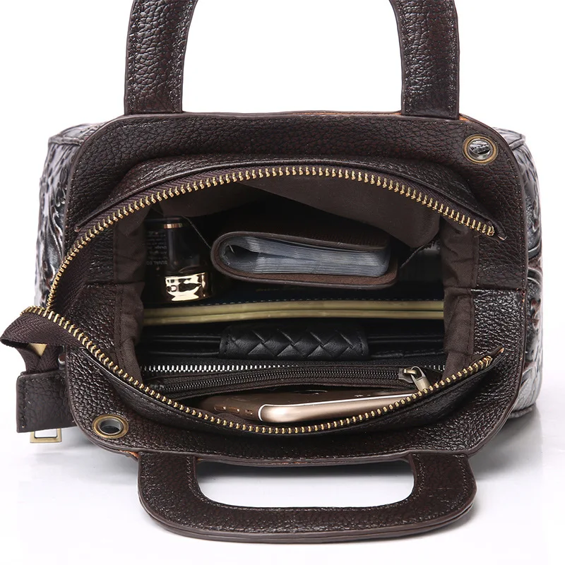

Real Genuine Leather Women Luxury Tote Handbag Famous Brand Messenger Shoulder Bag For Girl Vintage Trend Cowhide Ladies Satchel