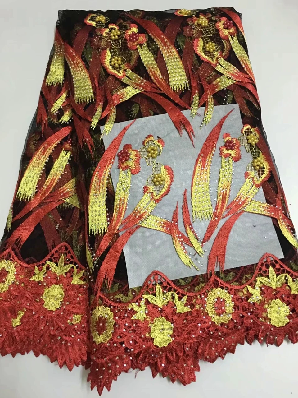 Мятно-зеленый африканский кружевное платье ткань с бисером и камнями женские