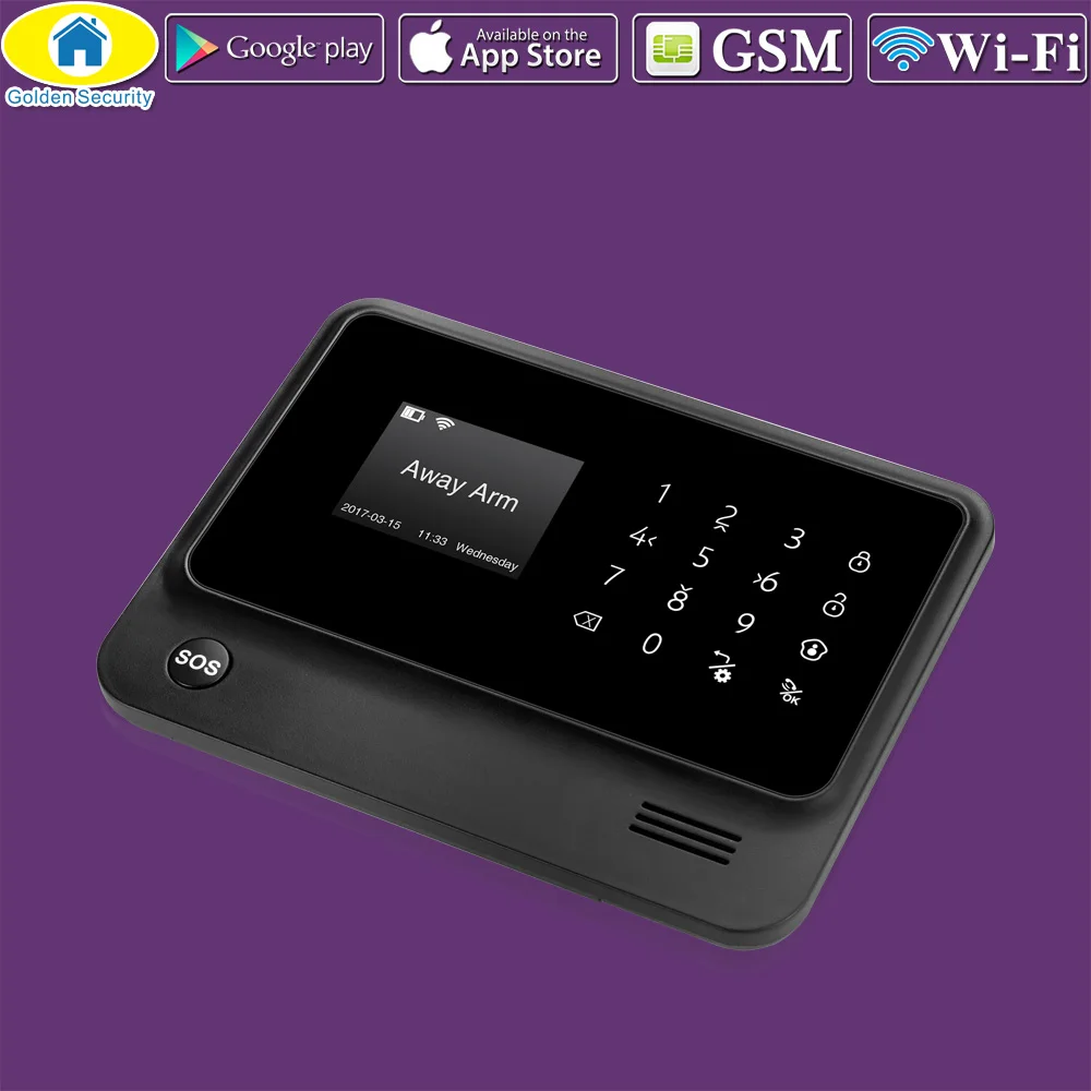 Kit 2 Золотой безопасности G90B плюс Wi-Fi GPRS 2G GSM Автонабор охранной сигнализации система управления APP PIR детектор датчик двери Хост сигнализации - Цвет: Kit 2