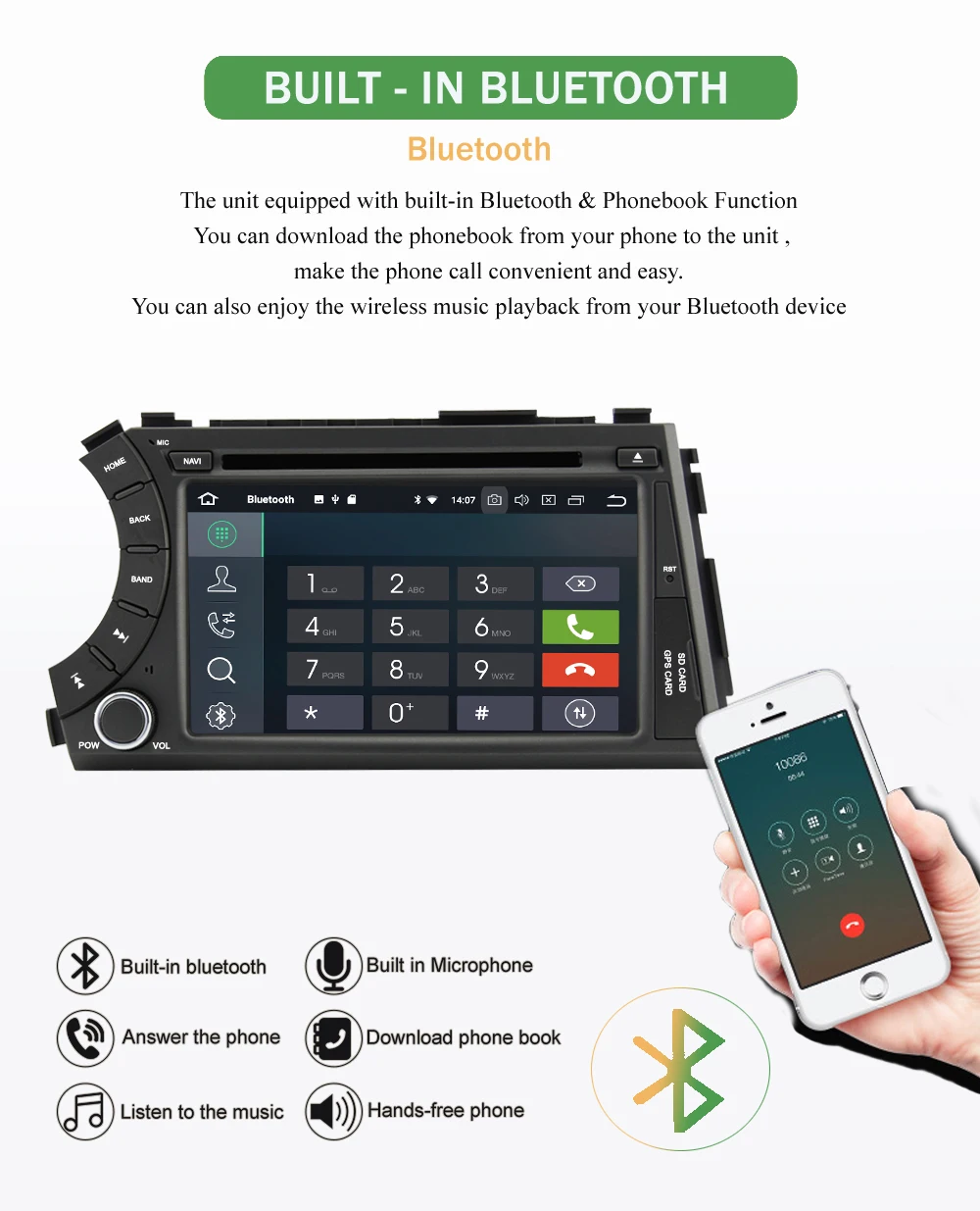 Bonroad 2 Din Автомобильный мультимедийный плеер для SsangYong Actyon Kyron видео gps Wifi радио 4G MP3 сенсорный экран