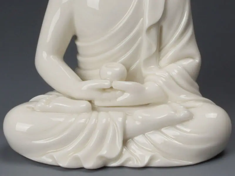 Китай белый фарфор Dehua Шакьямуни татхагата Amitabha статуя Будды|Статуи и скульптуры|