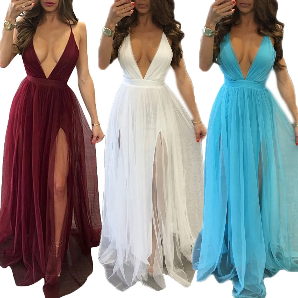 Европейский стиль сексуальное платье без бретелек с глубоким v образным вырезом