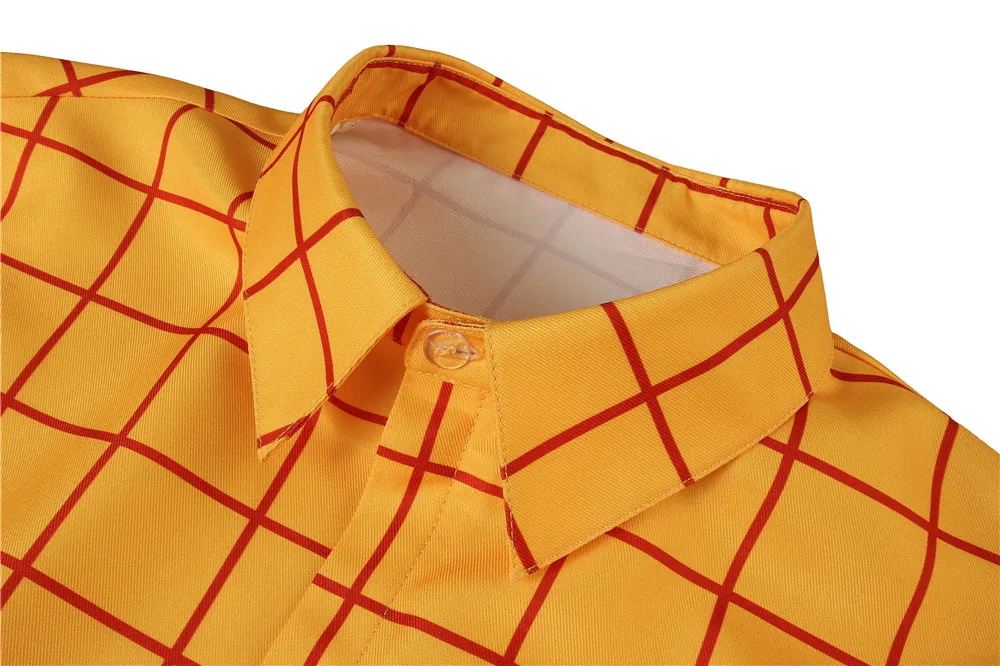 Costumebuy с рисованным аниме Вуди из «Истории игрушек» Косплей рубашка костюм древесно-рубашка с длинными рукавами костюм L920