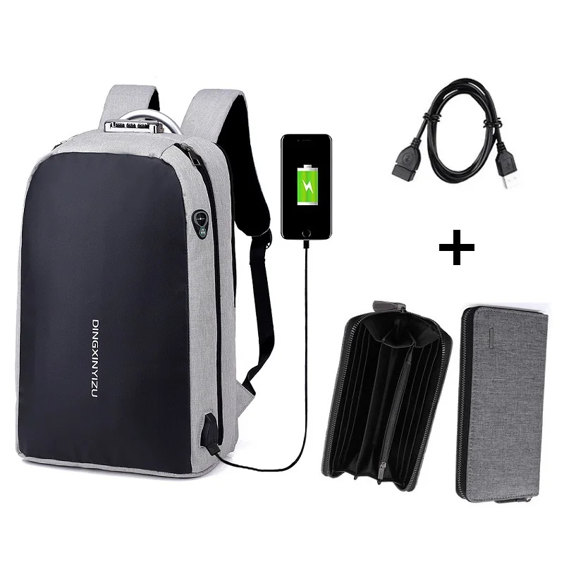 Masculina Anti-theft паролем ноутбук mochila подростков Для мальчиков и девочек колледж школьная сумка большая емкость Водонепроницаемый Открытый Дорожная сумка - Цвет: Set 3