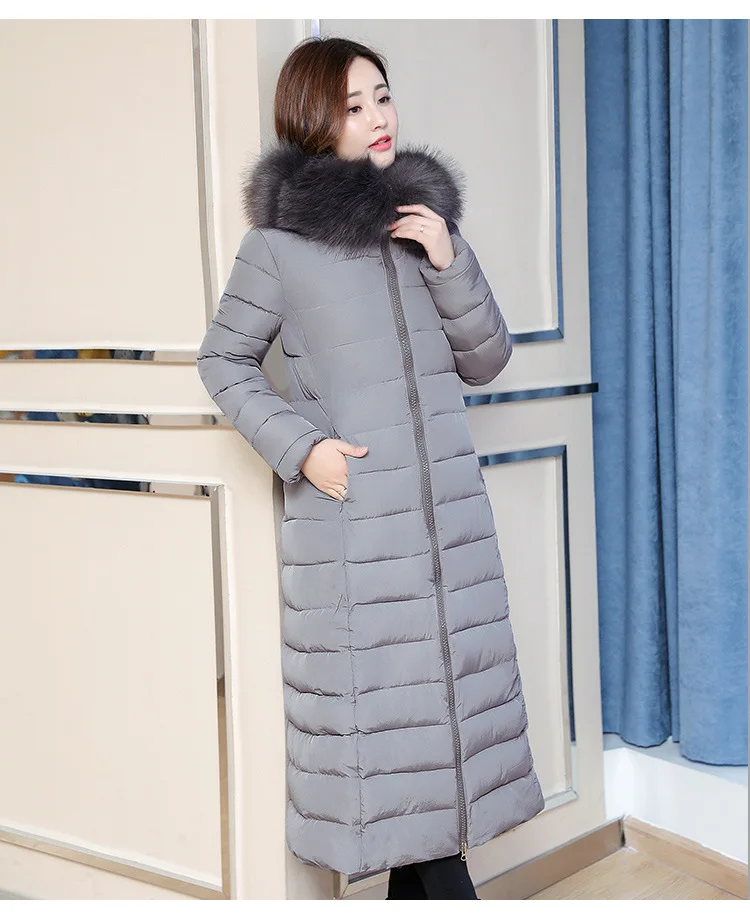 Women popular new women long over-the-knee heavy cotton-padded jacket fashionable with thick coat