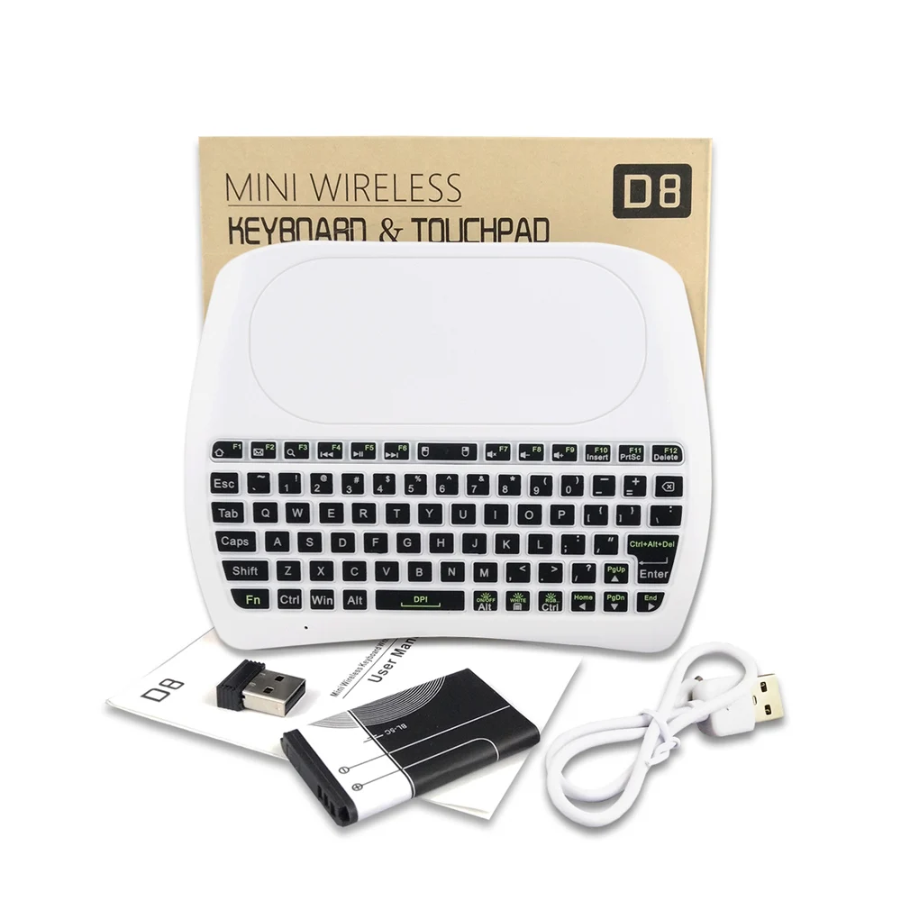 L8STAR D8 S 2 4G RGB беспроводная клавиатура с сенсорной панелью подсветкой Fly Air Mouse USB