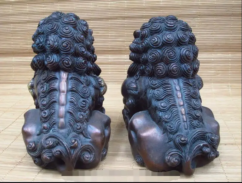 Китай (материк) Королевский Feng Shui чистая красная бронза зла охранник двери Фу