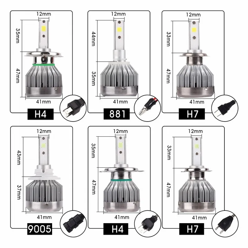 Автомобильная лампа для фар Xenplus H7 Led H4 H1 5202 H16 H11 H13 9012 9007 9006 9005 60 Вт COB чип 12 в 6000 лм k C1