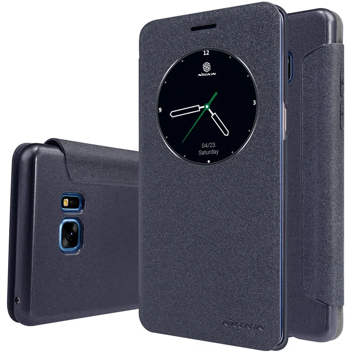 Чехол для samsung Galaxy Note FE(Fan Edition), чехол NILLKIN, блестящий, с окном, пробуждение, сон, кожаный чехол для Galaxy Note FE - Цвет: Серый