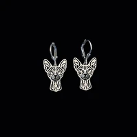 sphynx cat earring jewelry golden color plated cat earring