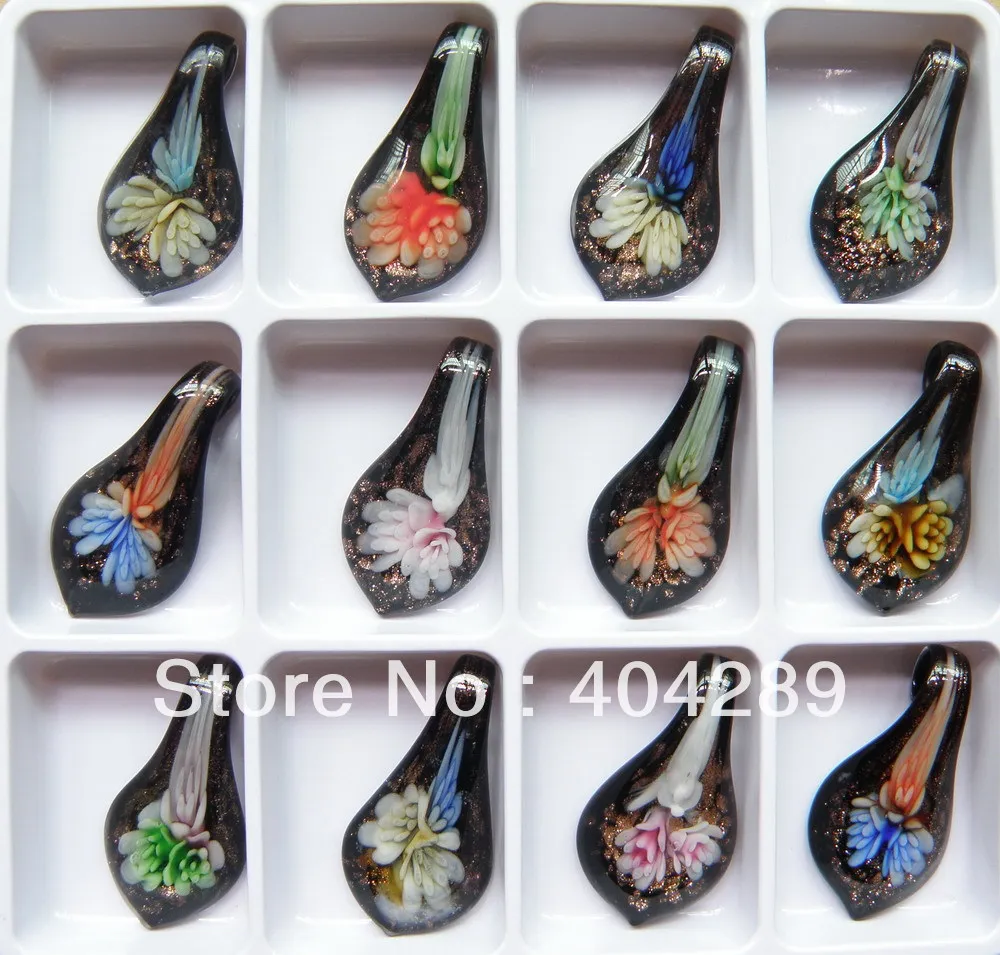 Оптовая продажа 12 шт. 3D подвеска из муранского стекла с бусинами|beads pendant|lampwork murano