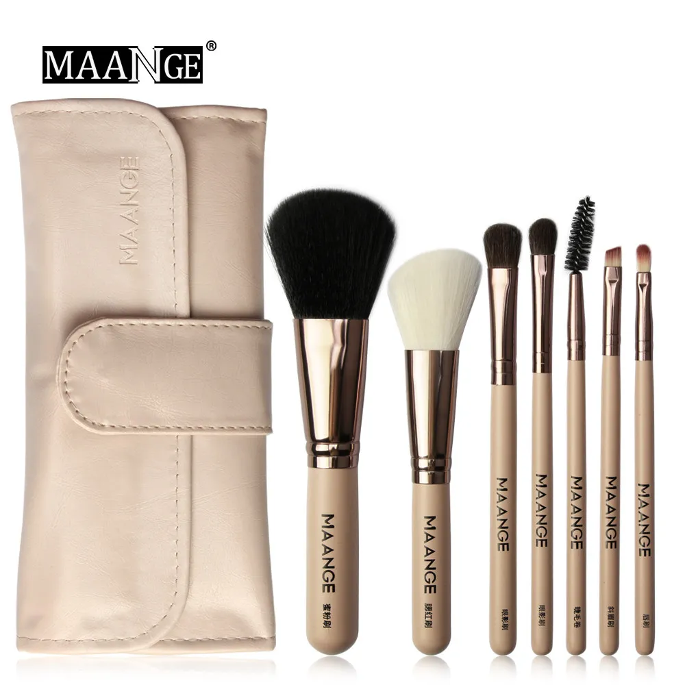MAANGE 7 Pcs Makeup Brushes Set Eyebrow Eyelash Eyeshadow Blending Powder Blush Brush Cosmetic Make Up Tool Kits Maquiagem | Красота и
