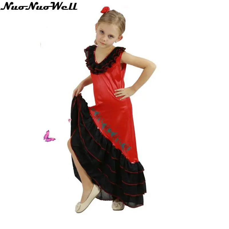 Детские костюмы для танца живота на Хеллоуин костюм цыганской девочки красное