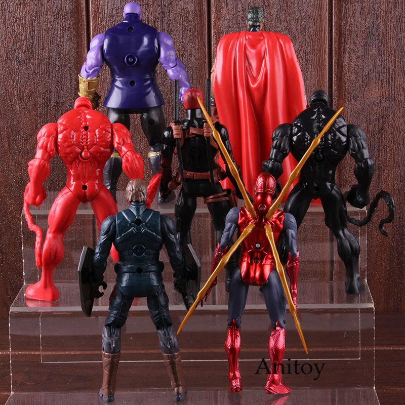 Marvel Человек-паук Venom Carnage Miles Morales Gwen Stacy танос Тор Дэдпул Капитан Америка фигурка игрушки набор со светом