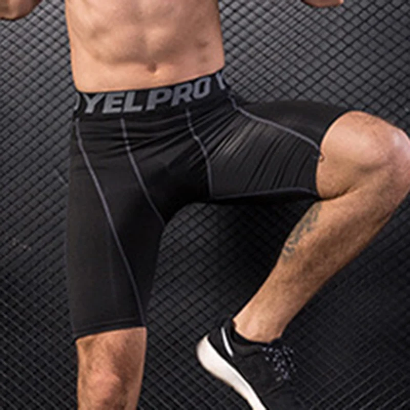 

Newly Men Gym Compression Shorts Pants Sports Breathable Quick-drying Tights Slim Fitness DO99