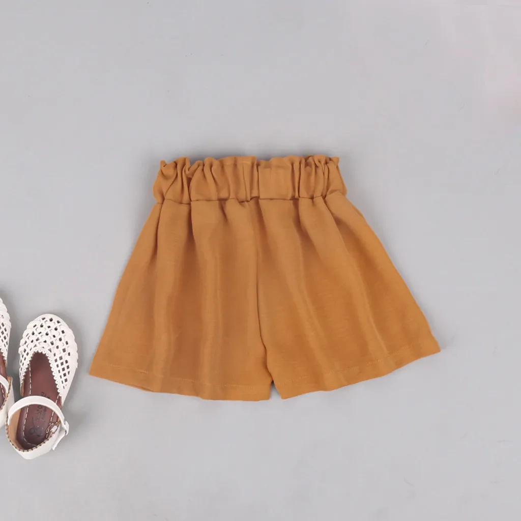 Летняя детская одежда для малышей маленьких девочек рубашка с бантом и кукольным