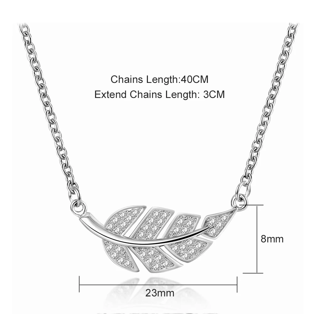 Luxury 925 Sterling Silver Necklace Fashion Setting Leaf Pendant For Clear Women Leaves Pendants &amp Necklaces Jewelry | Украшения и
