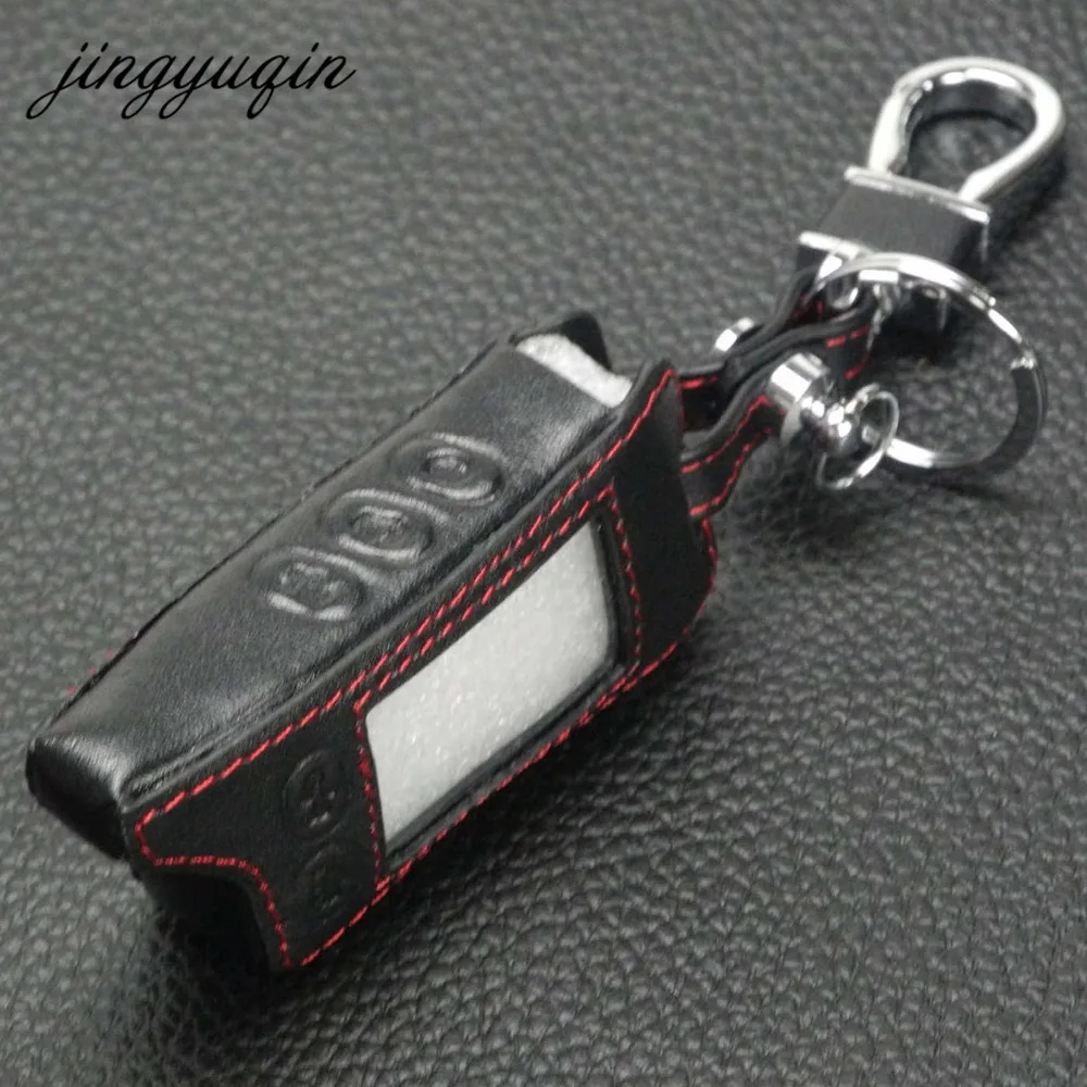 jingyuqin Remote Two Way Car Alarm leather Case Cover keyChain For Tomahawk TZ9010 TZ9030 TW9030 LCD | Автомобили и мотоциклы