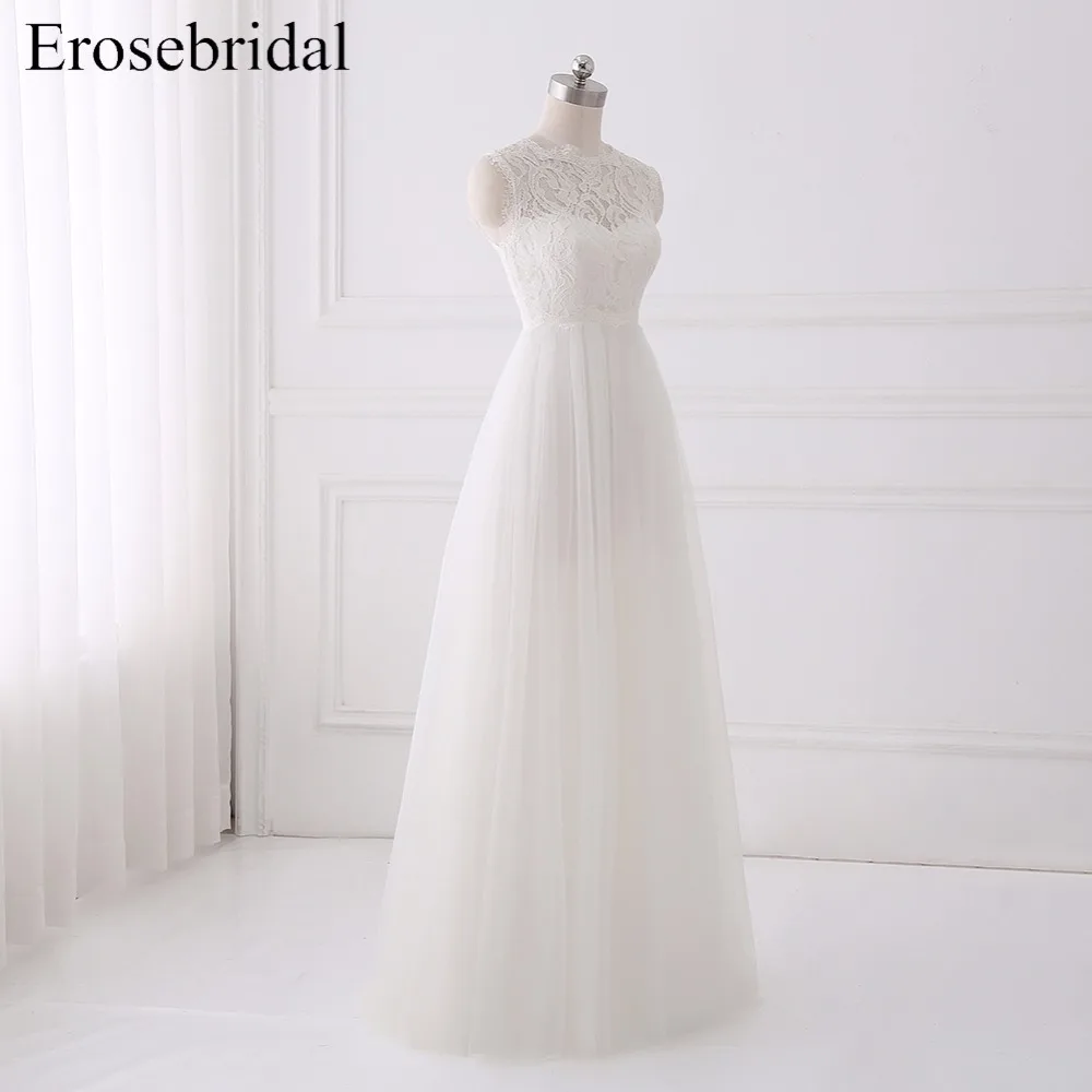 2018 богемное свадебное платье es Erosrbridal простое трапециевидной формы кружевной лиф
