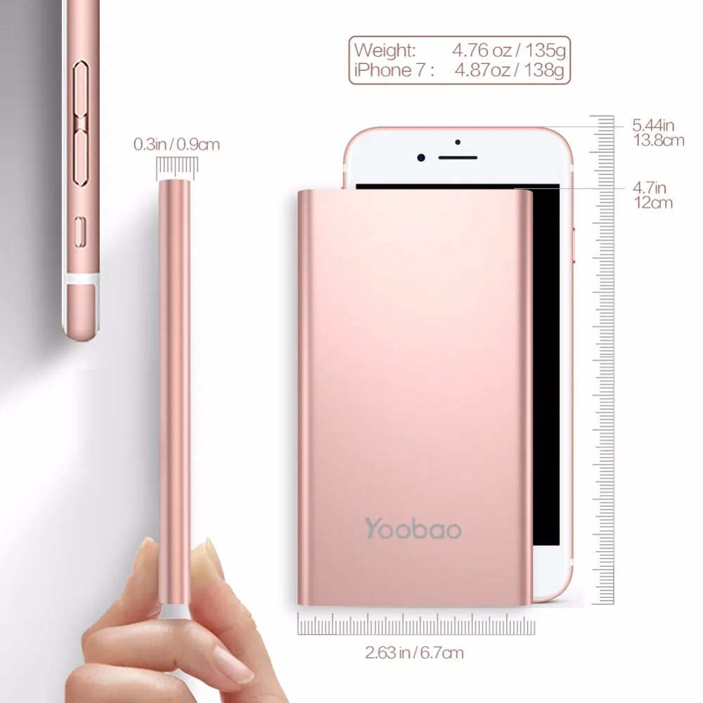 Yoobao KJ01 4000 мАч двойной USB вход внешний аккумулятор ультратонкий 9 3 мм портативное