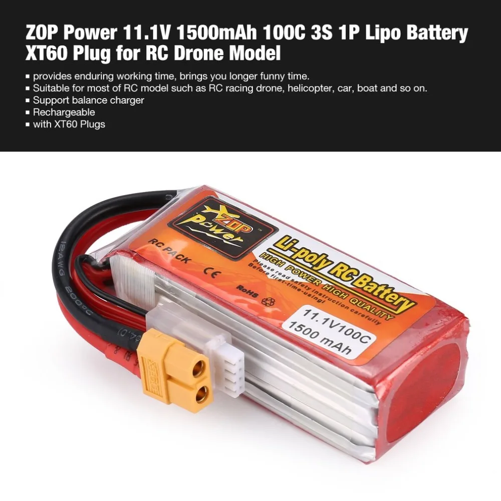 ZOP Мощность 11 1/14 8 V 1500 мА/ч 100C 3/4S 1 P Lipo Батарея XT60 штекер Перезаряжаемые для
