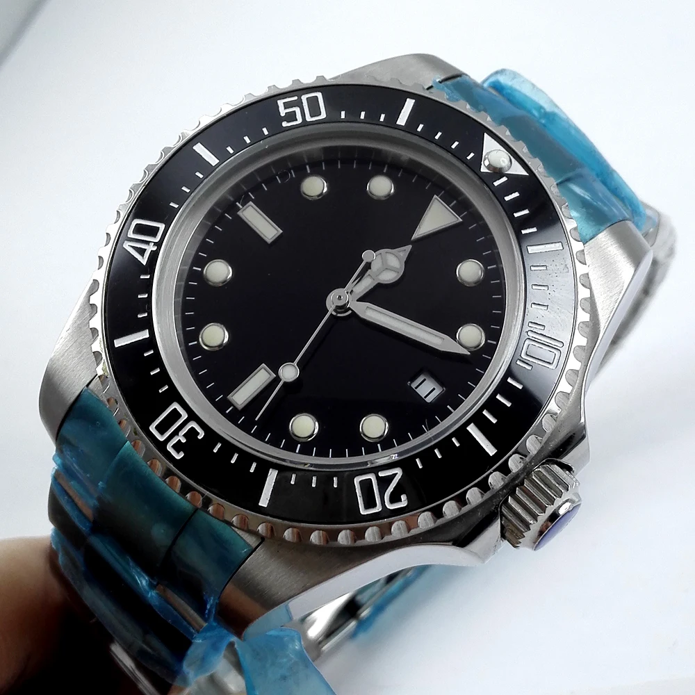 Часы Parnis 44 мм стерильный черный циферблат мужские часы|watch 44mm|watch menwatch men watch |